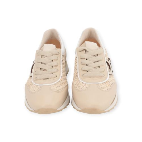 Softwaves Dakota dames sneaker in beige leer. Softwaves Dakota dames sneaker in beige leer.