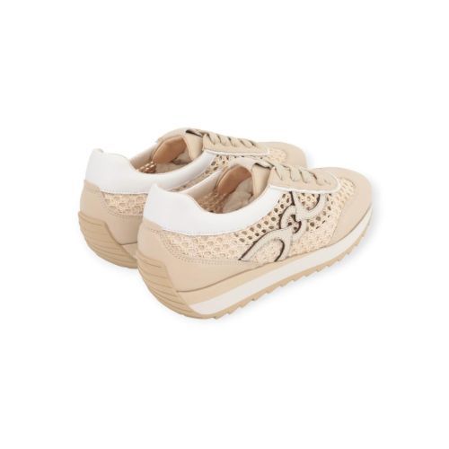Softwaves Dakota dames sneaker in beige leer. Softwaves Dakota dames sneaker in beige leer.