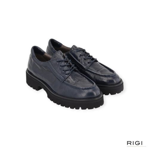 Softwaves Dolce Damita veterschoen in blauw crocco leer voor dames. 