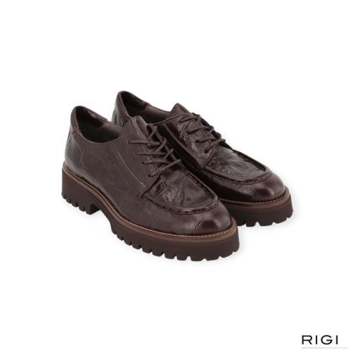 Softwaves Dolce Damita veterschoen in bruin crocco leer voor dames. 