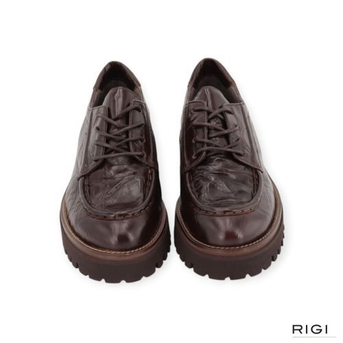 Softwaves Dolce Damita veterschoen in bruin crocco leer voor dames. 