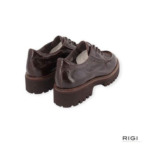 Softwaves Dolce Damita veterschoen in bruin crocco leer voor dames. 