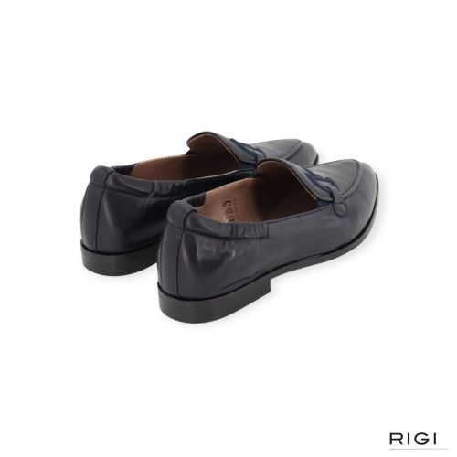 Softwaves Jeneva dames mocassin in blauw leer. Softwaves Jeneva dames mocassin in blauw leer.