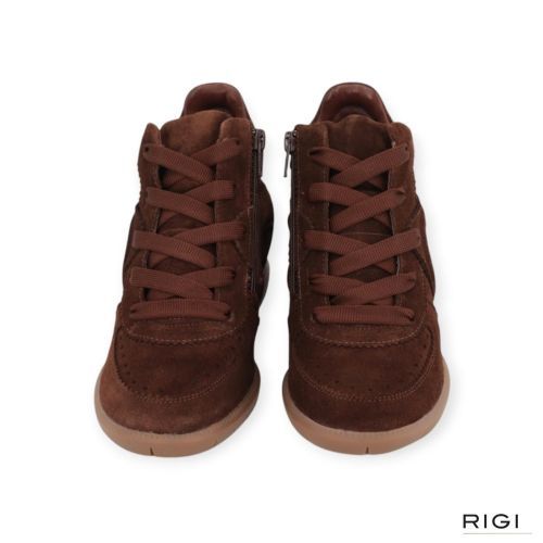 Softwaves Paris Patty sneaker, enkellaars voor dames in donkerbruin suède. Softwaves Paris Patty sneaker, enkellaars voor dames in donkerbruin suède.