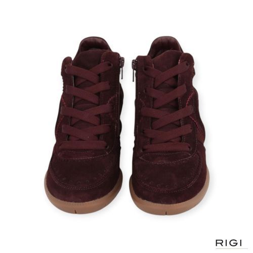 Softwaves Paris Patty sneaker, enkellaars voor dames in bordeaux suède. Softwaves Paris Patty sneaker, enkellaars voor dames in bordeaux suède.