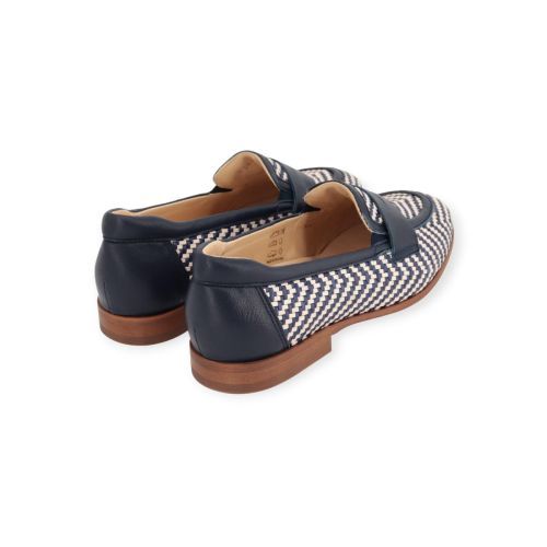 Softwaves Sel Mocassin in blauw met multi tressé voor dames. 