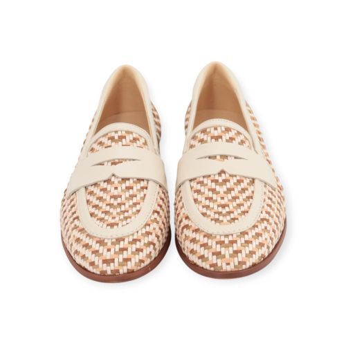 Softwaves Sel Mocassin in beige met multi tressé voor dames. 