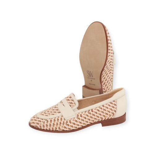 Softwaves Sel Mocassin in beige met multi tressé voor dames. 