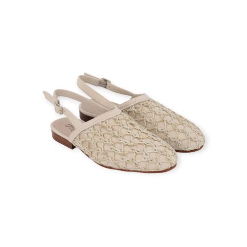 Softwaves Simona ballerina in off wit suède raffia voor dames. Softwaves Simona ballerina in off wit suède raffia voor dames.