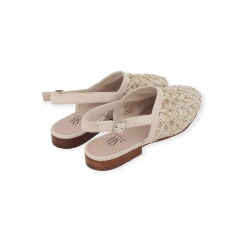Softwaves Simona ballerina in off wit suède raffia voor dames. Softwaves Simona ballerina in off wit suède raffia voor dames.