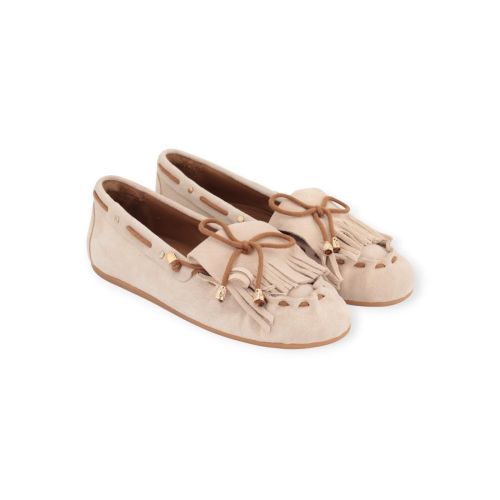 Stokton Miso D01P mocassin in zand suède voor dames. 