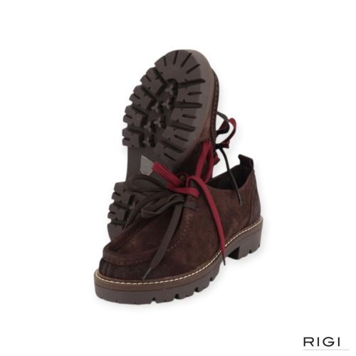 Stokton Rebel-001 veterschoen in bruin suède voor dames. 