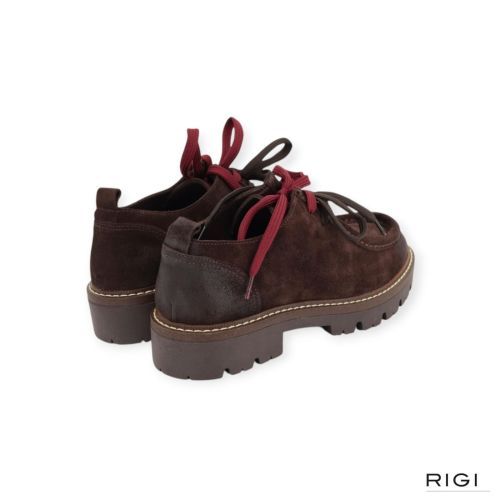 Stokton Rebel-001 veterschoen in bruin suède voor dames. 