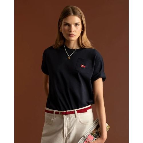 Mercer The Mercer Flag Tee T-shirt in blauw voor dames en heren. 