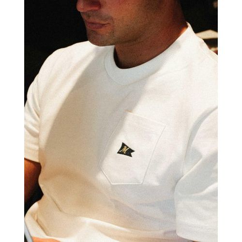 Mercer The Mercer Flag Tee T-shirt in wit voor dames en heren. 