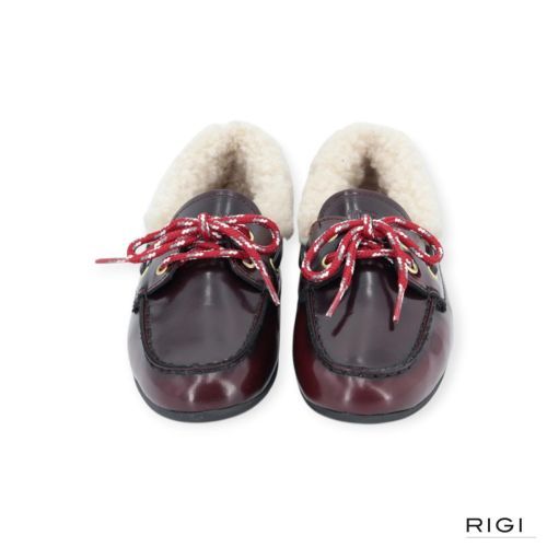 Toral Nahua Florantique, lining curly in bordeaux leer met wol voor dames. 