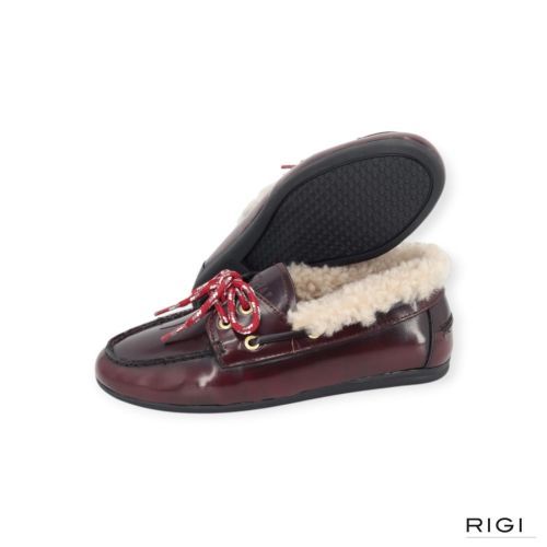 Toral Nahua Florantique, lining curly in bordeaux leer met wol voor dames. 
