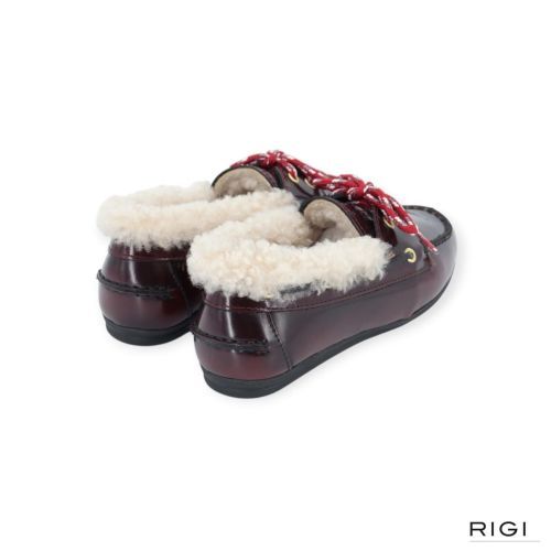 Toral Nahua Florantique, lining curly in bordeaux leer met wol voor dames. 