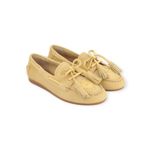 Toral Shima Gold mocassin in licht geel voor dames, bootschoen look. 
