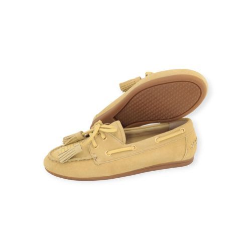 Toral Shima Gold mocassin in licht geel voor dames, bootschoen look. 