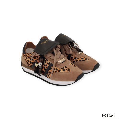 Meta tekst: Tosca Blu sneaker Eclipse in leopard pony met zwart leer met cognac suède voor dames. Meta tekst: Tosca Blu sneaker Eclipse in leopard pony met zwart leer met cognac suède voor dames.