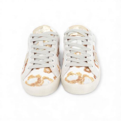 Tosca Blu Emily sneaker voor dames in wit - goud. Tosca Blu Emily sneaker voor dames in wit - goud.