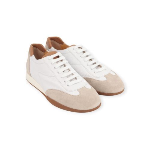 Truman’s 4190 sneaker voor dames in wit met beige suède. Truman’s 4190 sneaker voor dames in wit met beige suède.