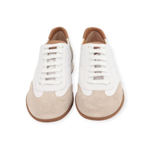 Truman’s 4190 sneaker voor dames in wit met beige suède. Truman’s 4190 sneaker voor dames in wit met beige suède.