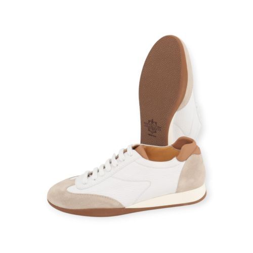 Truman’s 4190 sneaker voor dames in wit met beige suède. Truman’s 4190 sneaker voor dames in wit met beige suède.