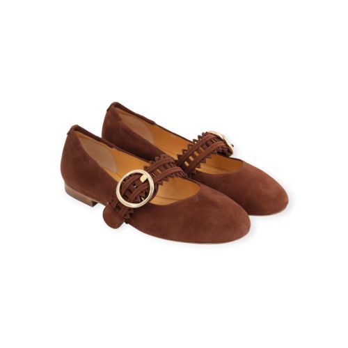 Truman’s 4354 ballerina in donker cognac suède