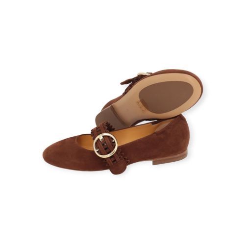 Truman’s 4354 ballerina in donker cognac suède