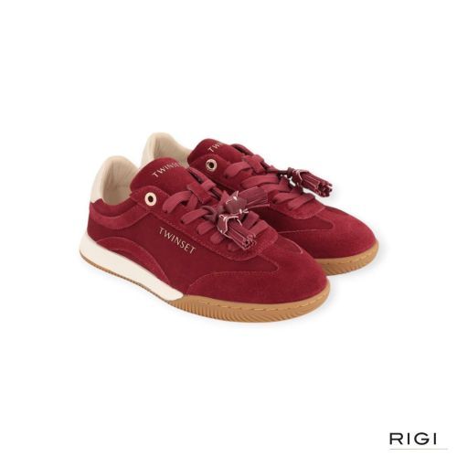 Twinset sneaker 26TCP090 in rood suède voor dames. 