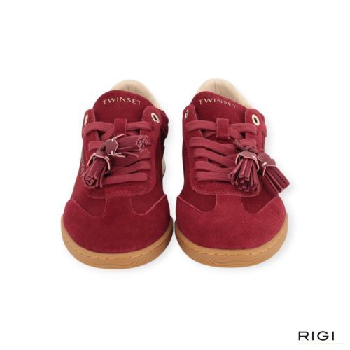 Twinset sneaker 26TCP090 in rood suède voor dames. 