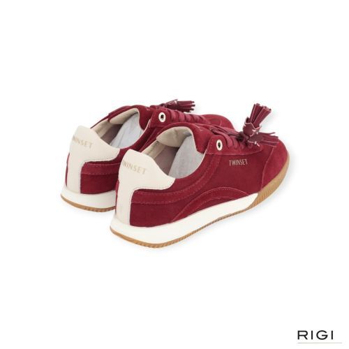 Twinset sneaker 26TCP090 in rood suède voor dames. 