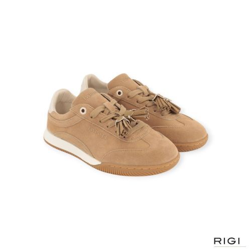 Twinset sneaker 26TCP090 in zand suède voor dames. 