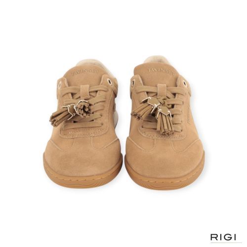 Twinset sneaker 26TCP090 in zand suède voor dames. 