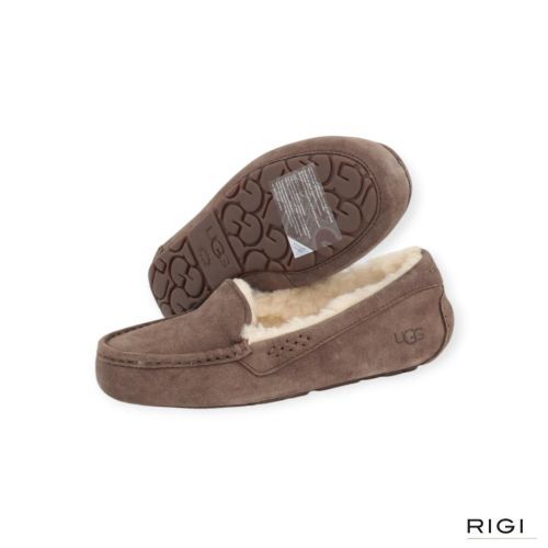 Ugg Ansley pantoffel voor dames in espresso, lichtbruin suède. Ugg Ansley pantoffel voor dames in espresso, lichtbruin suède.