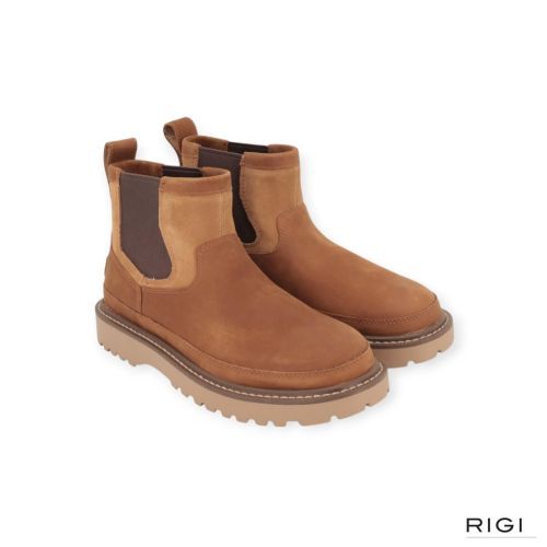 Ugg Birch Chelsea enkellaars in CHE chestnut cognac nubuck voor heren. 