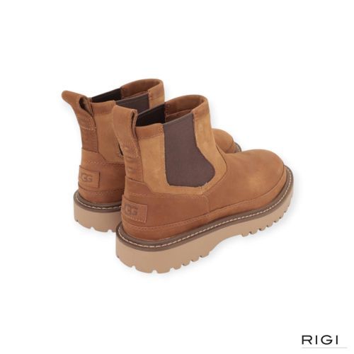 Ugg Birch Chelsea enkellaars in CHE chestnut cognac nubuck voor heren. 
