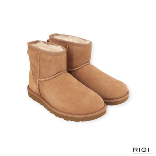 Ugg Classic Mini II enkellaars in chestnut suède voor dames en heren. Ugg Classic Mini II enkellaars in chestnut suède voor dames en heren.