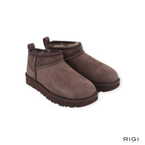Ugg classic ultra mini enkellaars in bruin DDCC ‘Dusted Cocoa’ voor dames. 