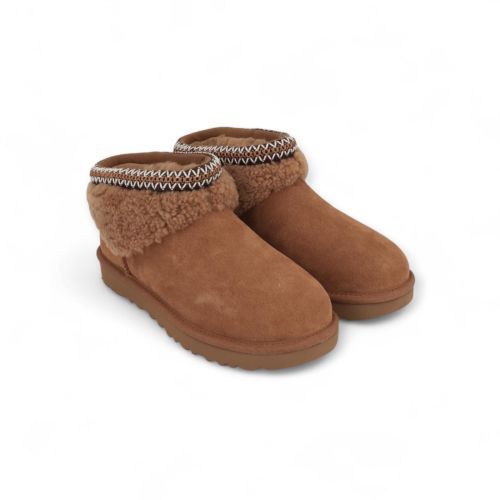 UGG Enkellaars - Boots Cognac dames (Classic Ultra Mini Maxi Curly 1158263 - Classic Ultra Mini Maxi Curly ) - Rigi