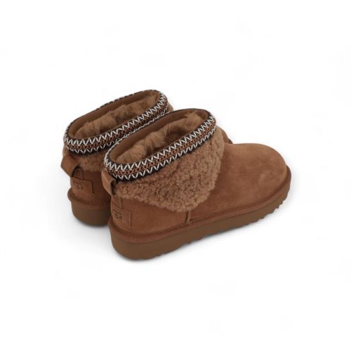 UGG Enkellaars - Boots Cognac dames (Classic Ultra Mini Maxi Curly 1158263 - Classic Ultra Mini Maxi Curly ) - Rigi