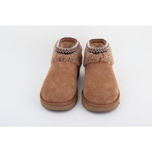 UGG Enkellaars - Boots Cognac dames (Classic Ultra Mini Maxi Curyly 1158263 - Classic Ultra Mini Maxi Curyly) - Rigi