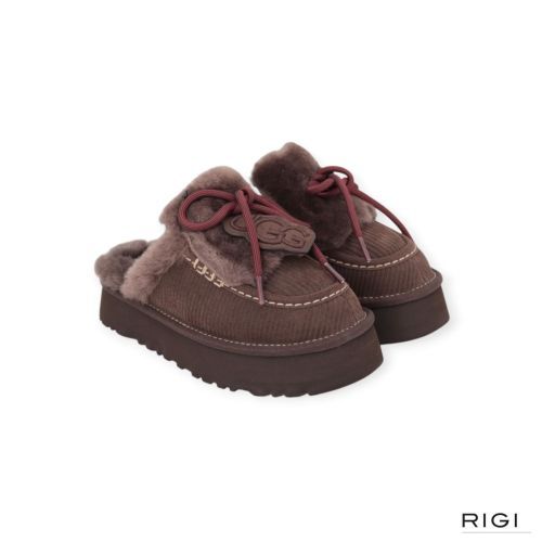 Ugg Disquette Heritage slipper in donkerbruin BCDR Burnt Cedar voor dames. 