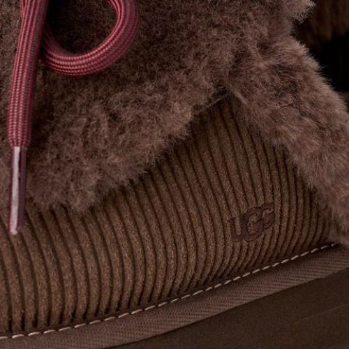 Ugg Disquette Heritage slipper in donkerbruin BCDR Burnt Cedar voor dames. 