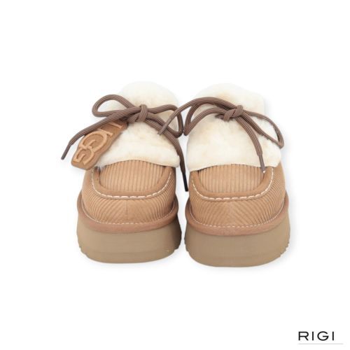 Ugg Disquette Heritage pantoffel voor dames in chestnut, cognac suède. 