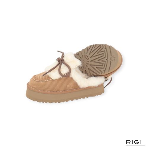 Ugg Disquette Heritage pantoffel voor dames in chestnut, cognac suède. 