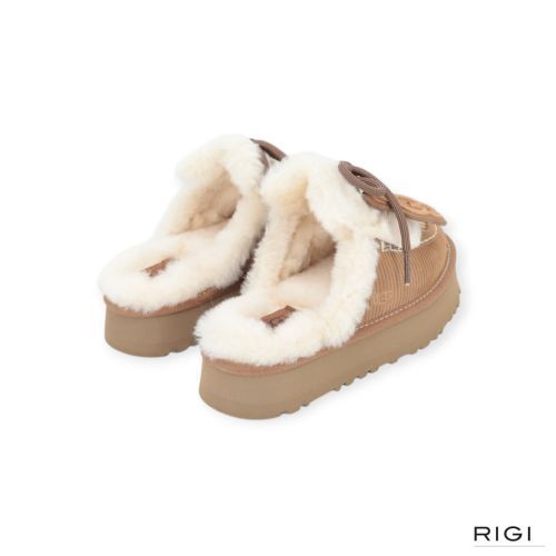 Ugg Disquette Heritage pantoffel voor dames in chestnut, cognac suède. 