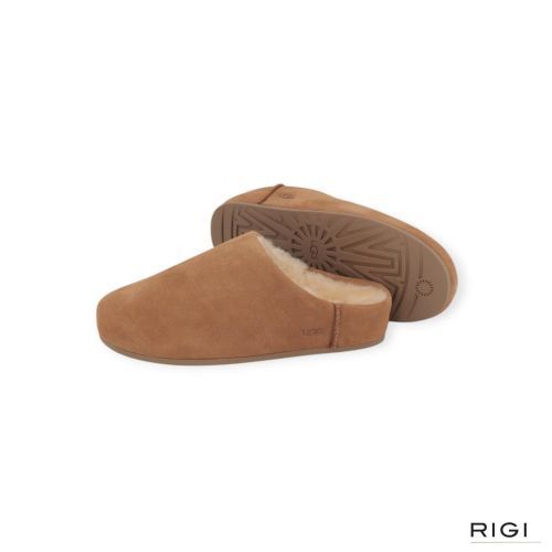 Ugg Elea slip-on pantoffel in cognac ‘chestnut’ suède voor dames. Ugg Elea slip-on pantoffel in cognac ‘chestnut’ suède voor dames.